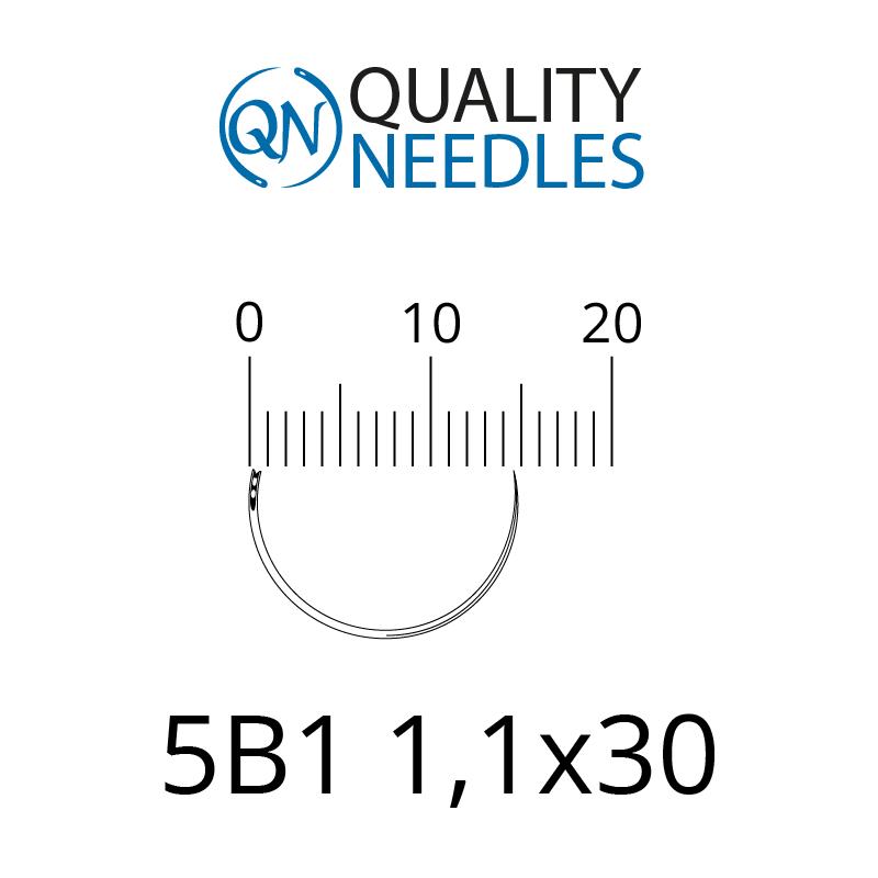 Голки хірургічні ріжучі, 5/8, пружинне вушко, розмір 1,1х30 мм, 10 шт.
